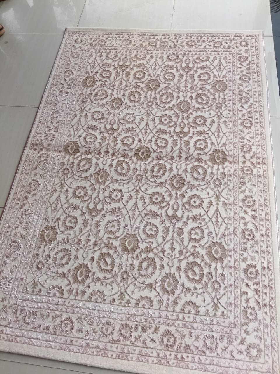 Chikan Ivory Classic — Traditional Carpet by Awadh Carpet