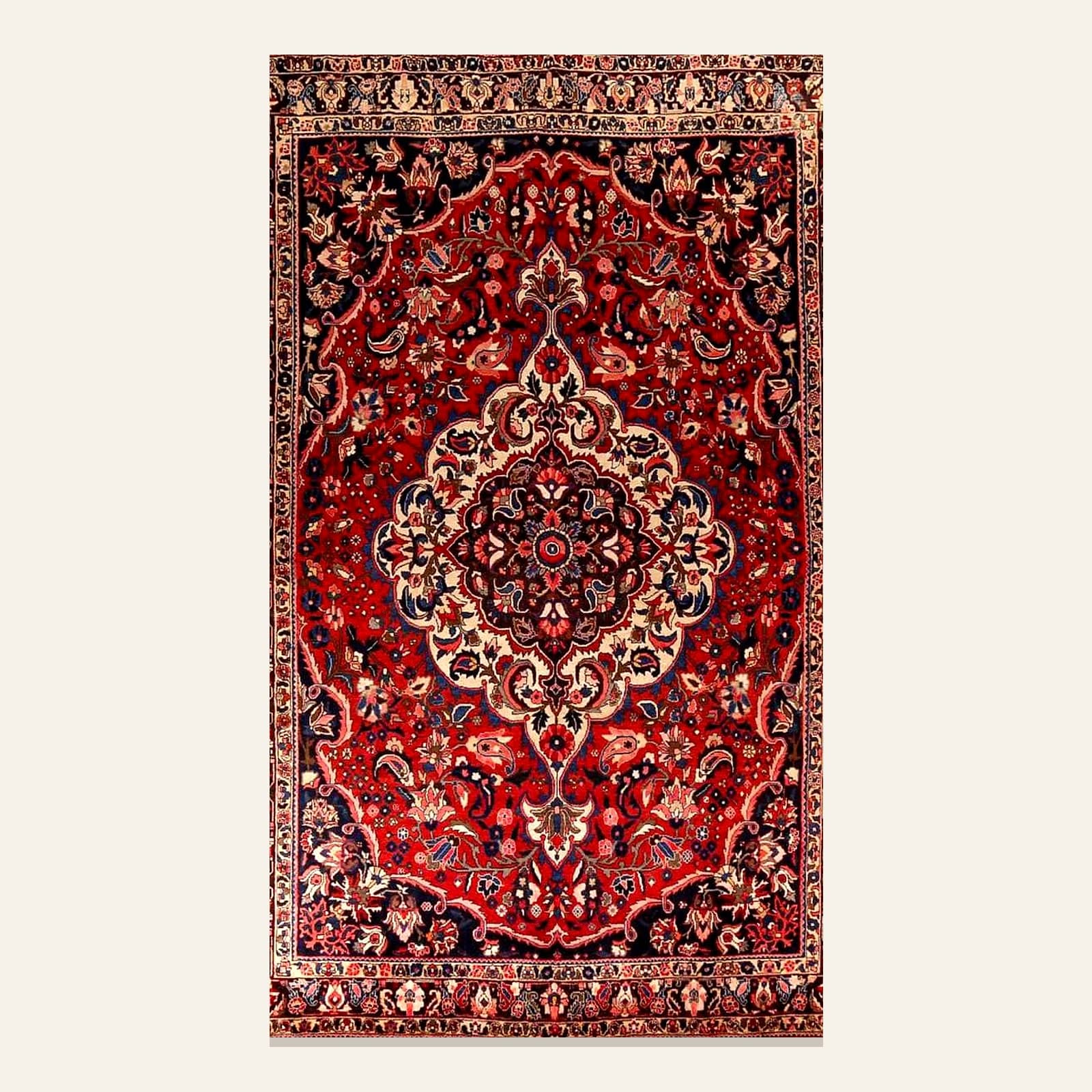 Afgani Medallion Red — Traditional Carpet by Awadh Carpet